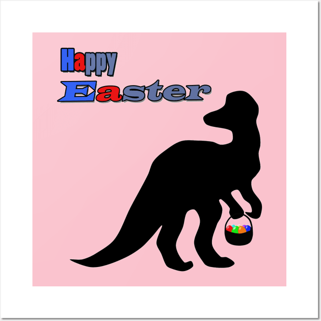 Funny dinosaur Easter day kids t-shirt Wall Art by sayed20